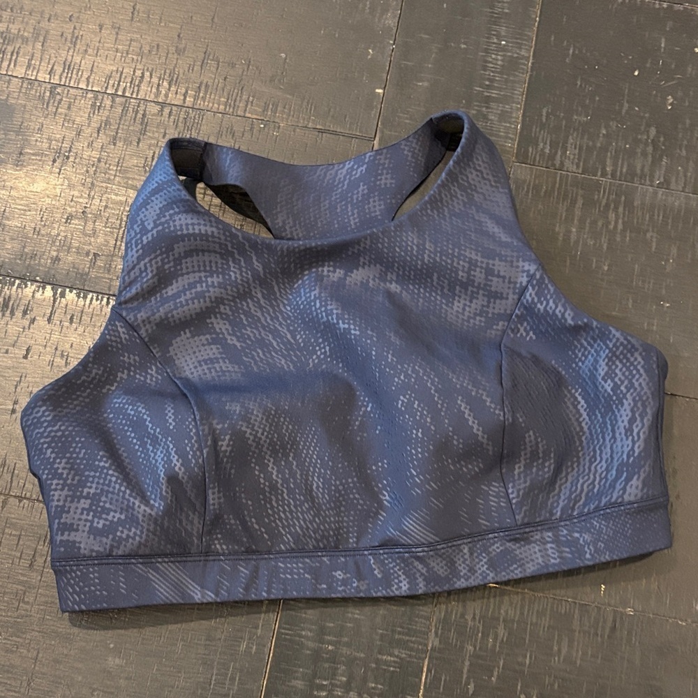 Gap Fit Eclipse Snakeskin Navy Blue Athletic Sports Bra Size Large